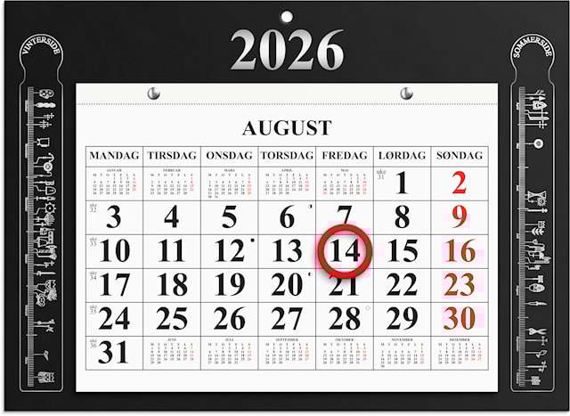 Produktbilde 2 for Magnetkalender 2026 Primstav Sort 205x150 mm  GRIEG