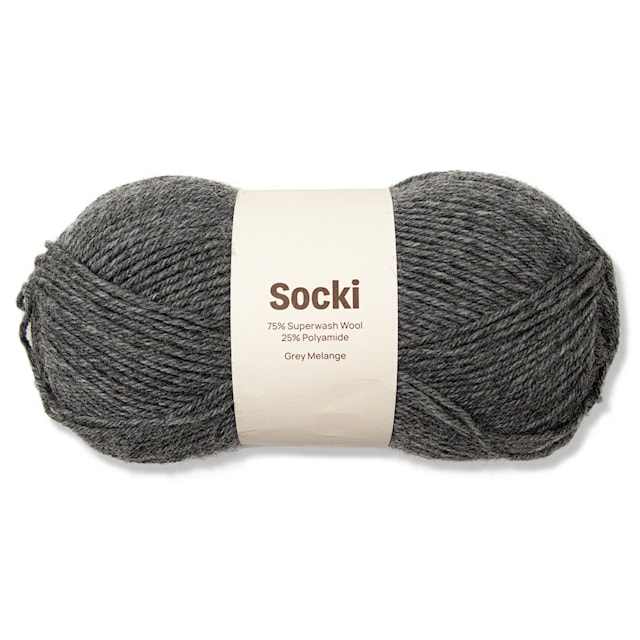 Socki Garn Ensfarget Ullmiks 100 g Grey Melange A047 Adlibris