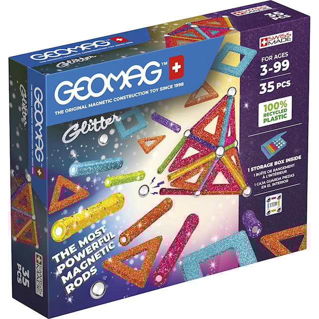 Tuotekuva 1 - Geomag Glitter Recycled 35 delar