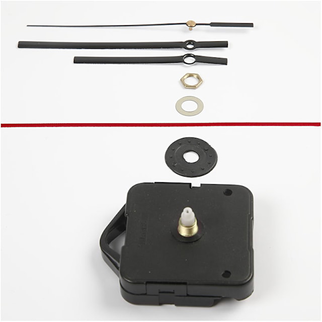 Tuotekuva 3 - Kellonosat ja -viisarit, kiinnitys max. 3 mm paksuun levyyn, musta, 1 set