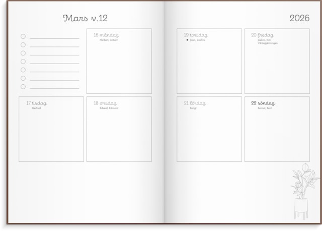 Produktbilde 4 for Kalender 2026 A5 Doodle inbunden Burde