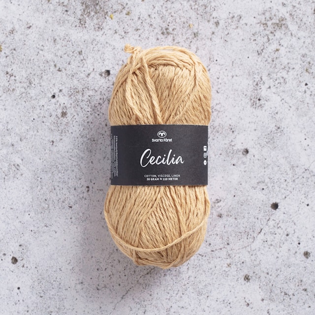 Cecilia Garn Lin- och bomullsmix 50 g senapsgul 34 Svarta Fåret