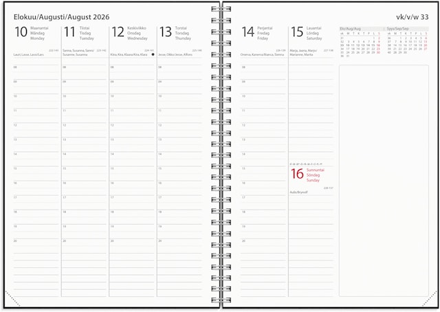 Tuotekuva 2 - Kalenteri 2026 Business Textile musta  A5 Burde