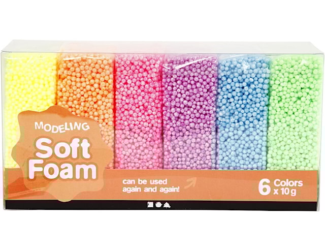 Produktbilde 1 for Soft Foam, neonfarger, 6x10 g/ 1 pk.