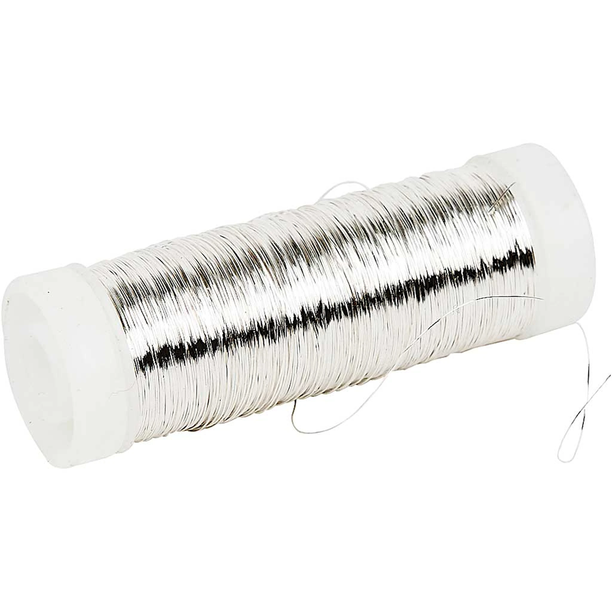 Tuotekuva ille Metallilanka, paksuus 0,2 mm, hopeanväriset, 50 g, 110 m/ 1 rll