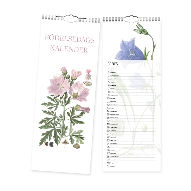 Födelsedagskalender Odaterad Växter Gullers