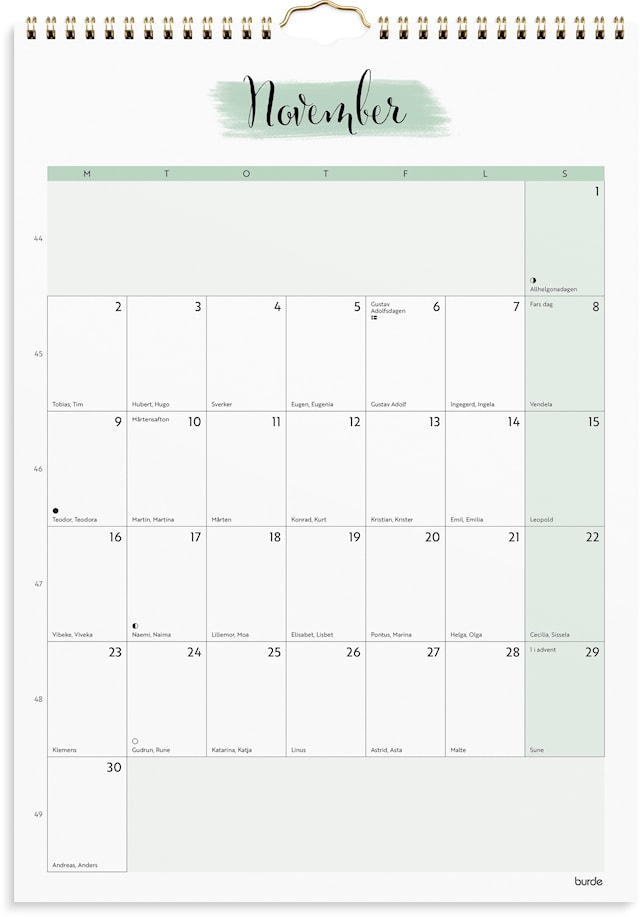 Produktbild 3 för Väggkalender 2026 A3 Life Organizer Burde