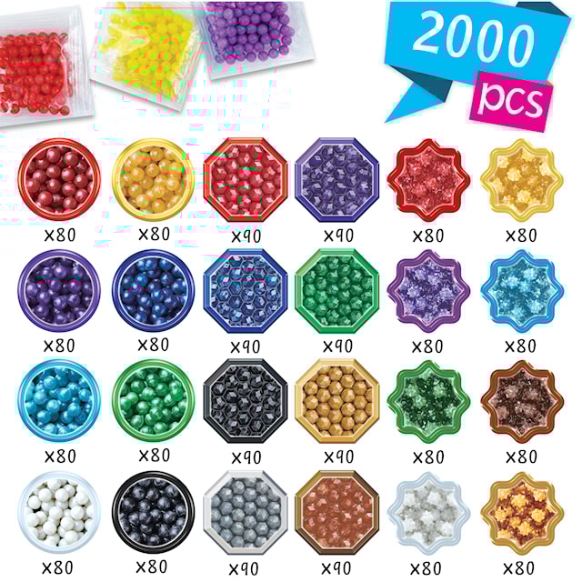 Produktbilde 4 for Refill med glitrende perler 2000 stk Aquabeads