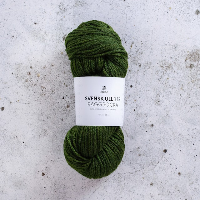 Svensk Ull 3tr Raggsokk 100 gr Tracker Green 208 Järbo