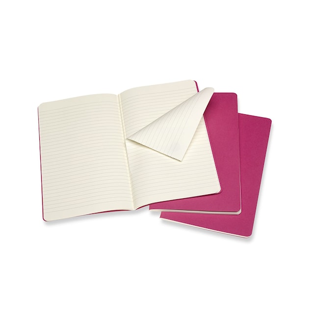 Produktbild 2 för Anteckningsbok Cahiers Collection Linjerad Large Rosa 3-Pack Moleskine