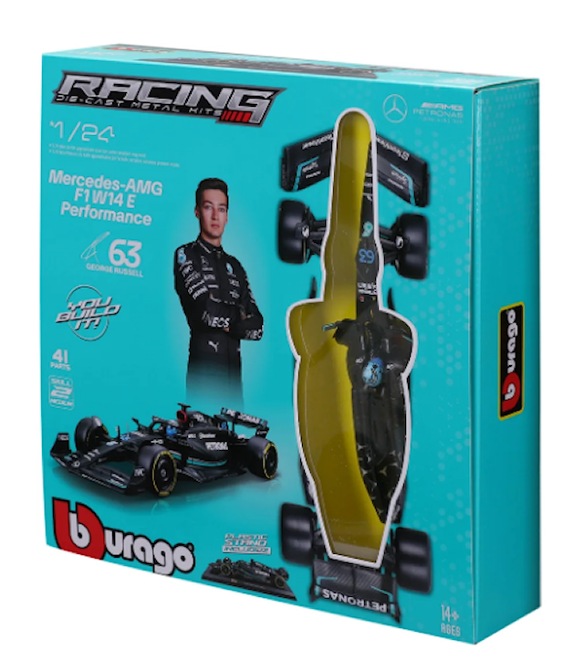 Produktbild 2 för BBurago 1:24 Mercedes-AMG F1 W14 2023 Model Kit George Russell