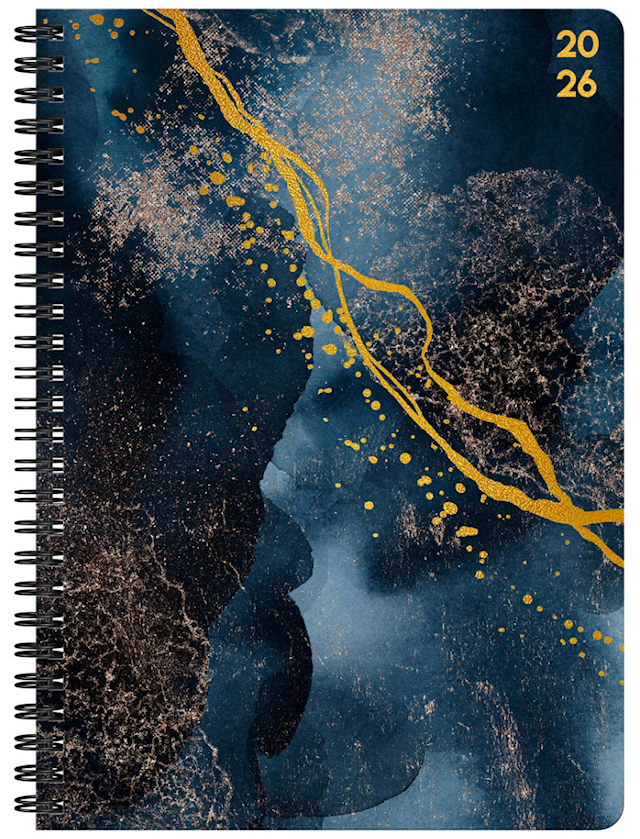 Produktbild 1 för Kalender 2026 A5 Black Marble Almanacksförlaget