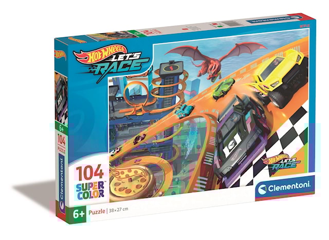 Produktbild 1 för Pussel 104 bitar Hotwheels, Clementoni