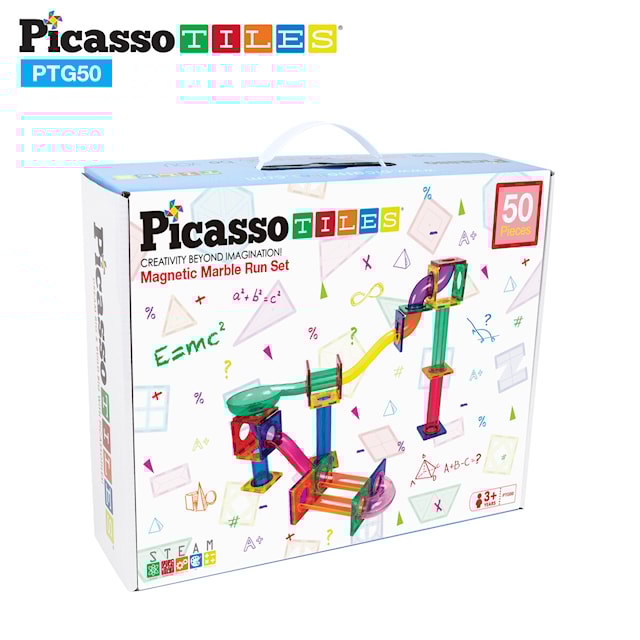 Picasso Tiles 50 Bitar Magnetklossar med Kulbana