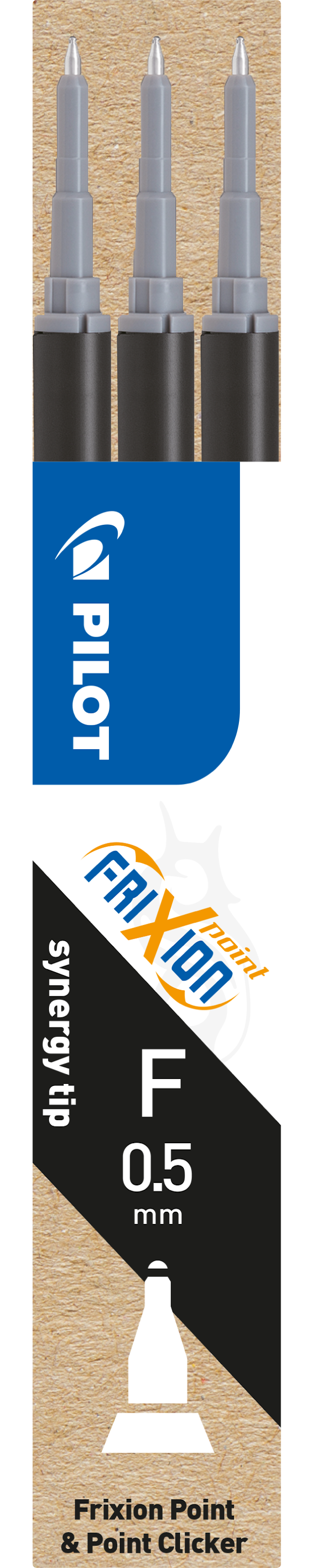 Tuotekuva 1 - Vaihtosäiliö Frixion Point (3 kpl) Musta Pilot