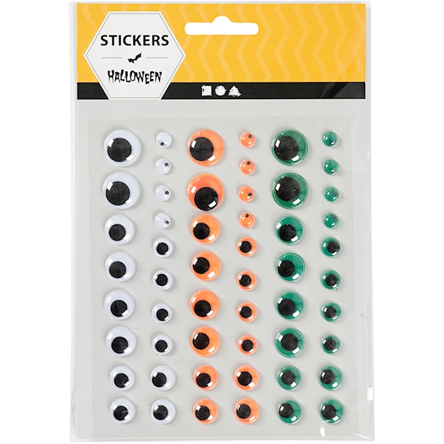 Produktbild 1 för Rullögon grön, vit, orange olika storlekar 54-pack