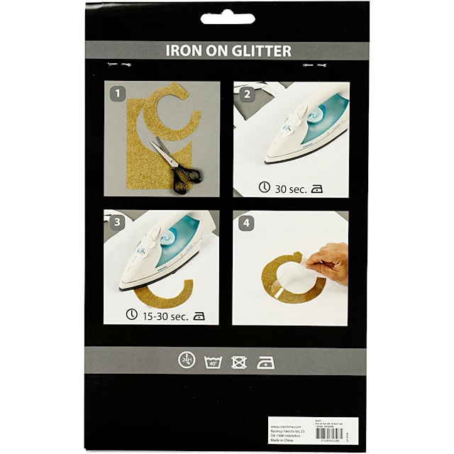 Produktbild 4 för Stryktyg Iron-on A5 Röd Glitter 1 ark