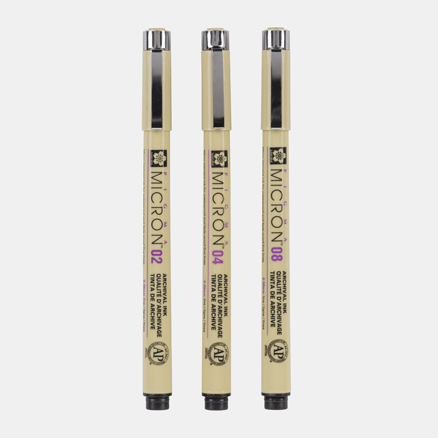 Tuotekuva 2 - Sakura Pigma Micron Wallet 3 Fineliners Black