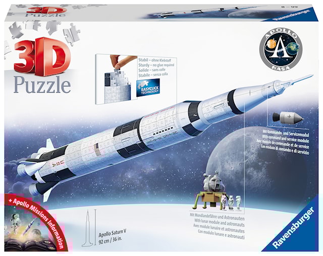 Tuotekuva 1 - Apollo Saturn V Rocket, Palapeli 440 palaa, Ravensburger