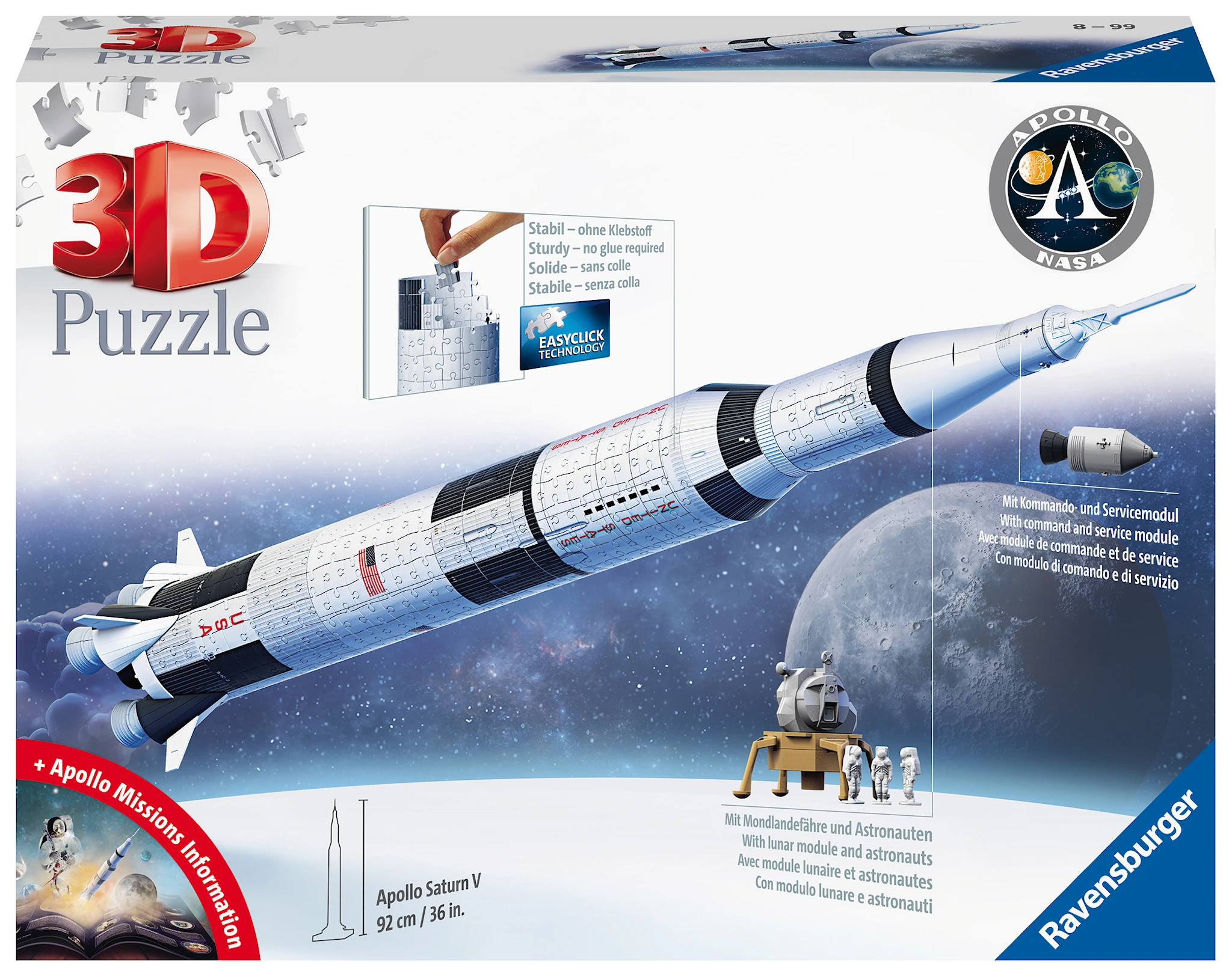 Produktbilde for Apollo Saturn V Rocket, Puslespill 440 brikker, Ravensburger