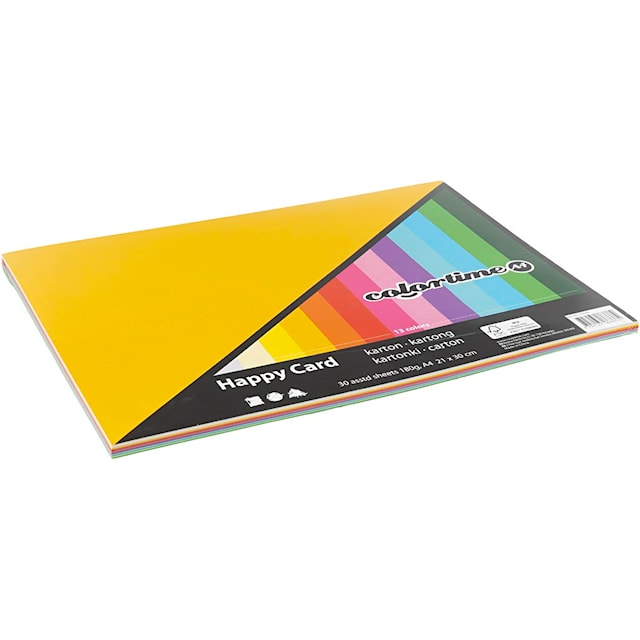 Produktbilde 2 for Vårpapp, A4, ark 210x297 mm, 180 g, ass. farger, 30 ass. ark/ 1 pk.