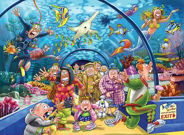 Produktbild 2 för Wasgij Original 43 Pussel Aquarium Antics! Pussel 1000 bitar