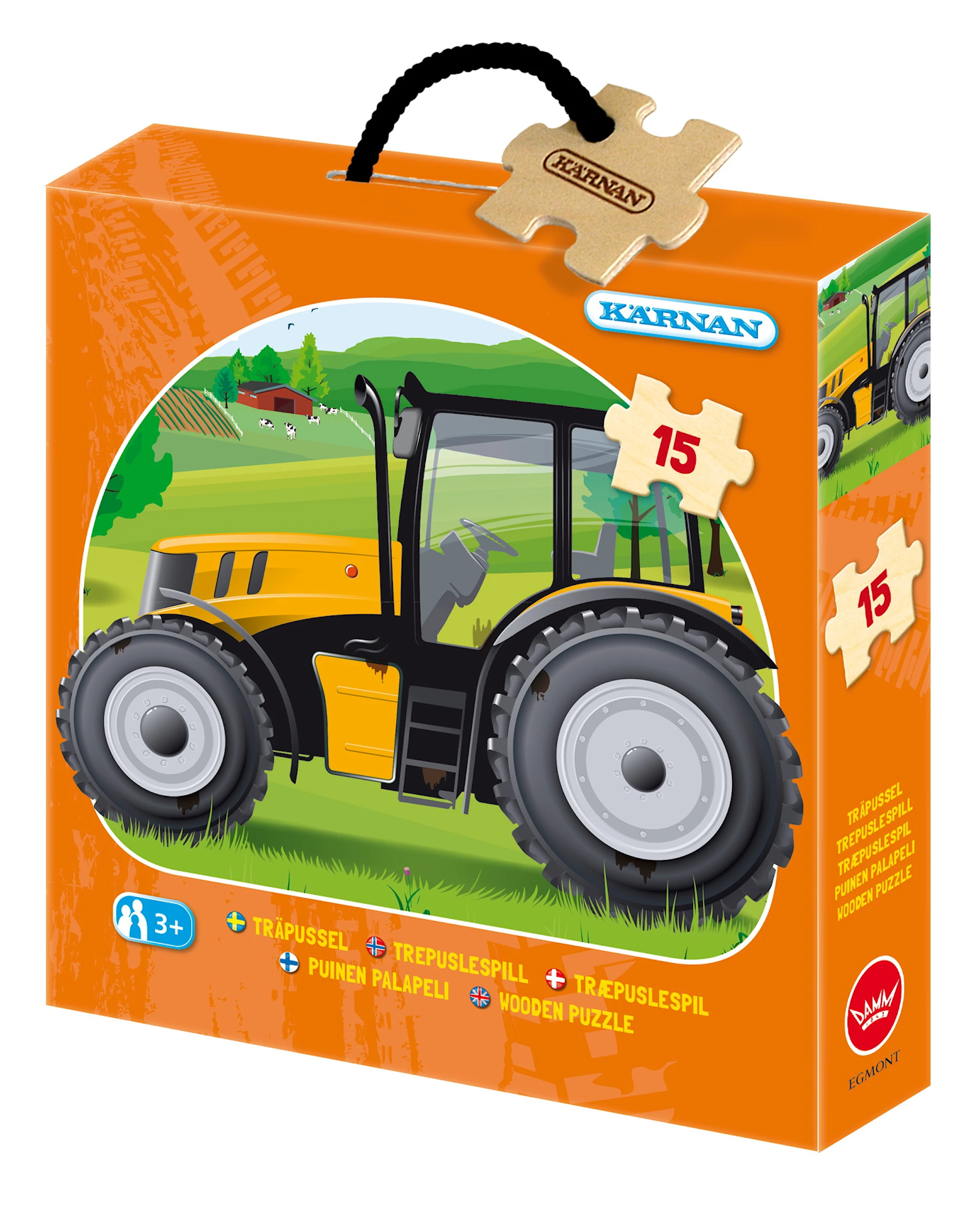 Produktbilde for Trepuslespill Traktor 15 brikker, Kärnan