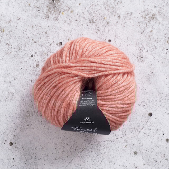 Tencel Blow alpakka-sekoite lanka 50g Melon Red 045 Svarta Fåret