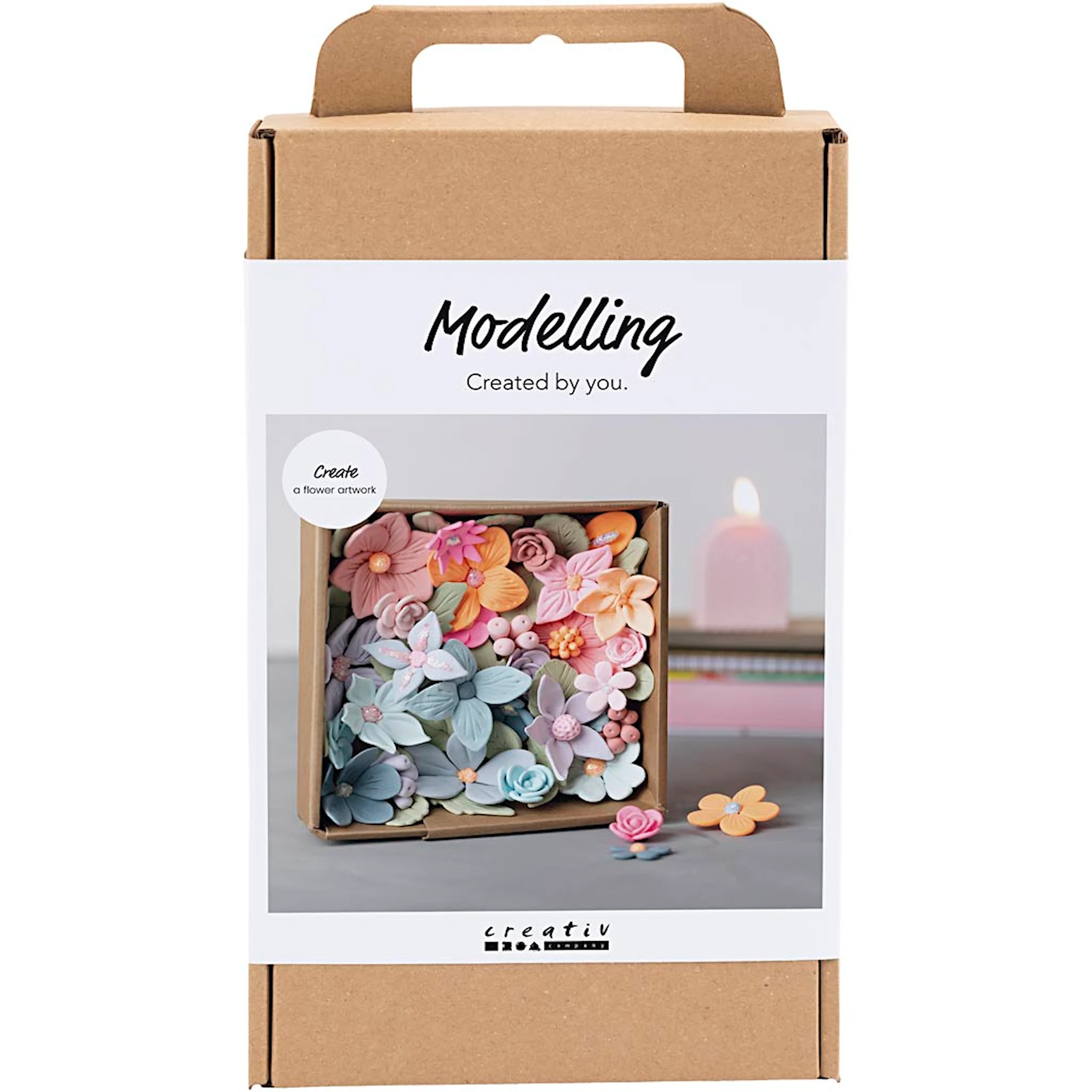 Produktbilde for DIY Kit Modellering, Blomster, pastellfarger, 1 pk.