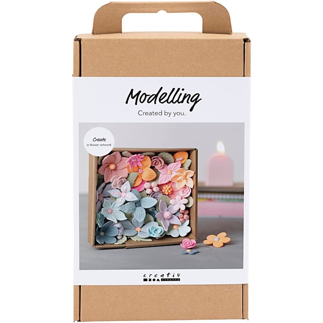 Produktbilde 1 for DIY Kit Modellering, Blomster, pastellfarger, 1 pk.