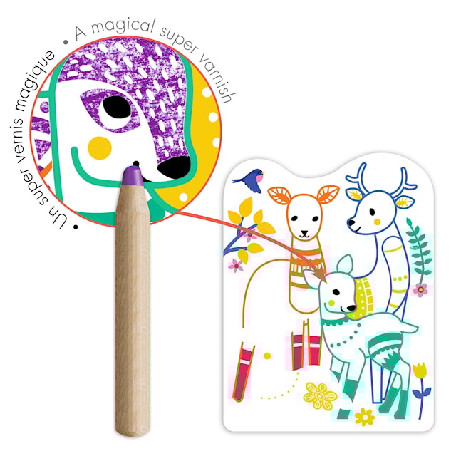 Produktbild 2 för Målarset Forest Family med Greppvänlig Penna 12-pack Djeco