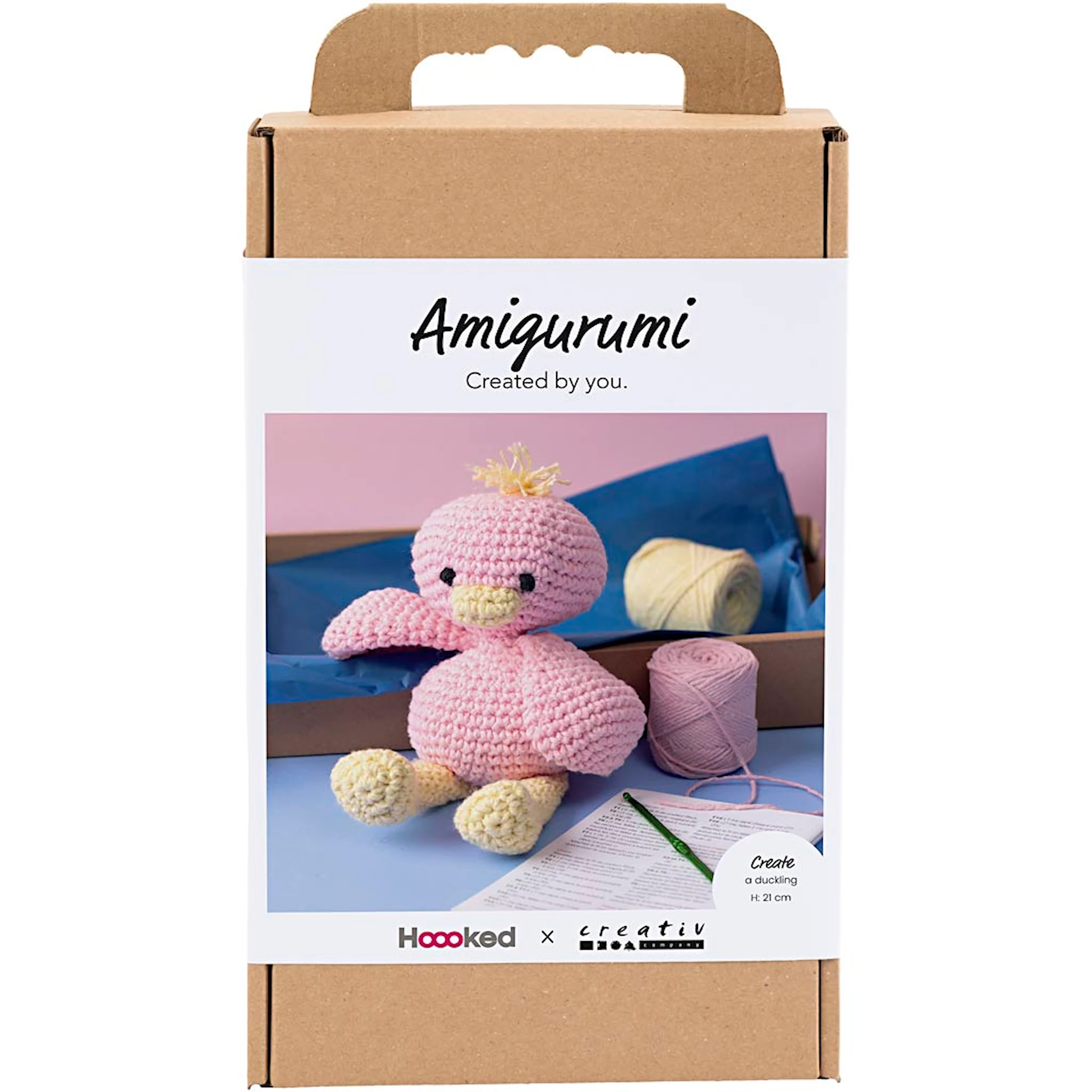 Tuotekuva ille Askartelusetti Amigurumi , Ankka, vaaleanpinkki, vaaleankeltainen, 1 pkk/ 1 pkt