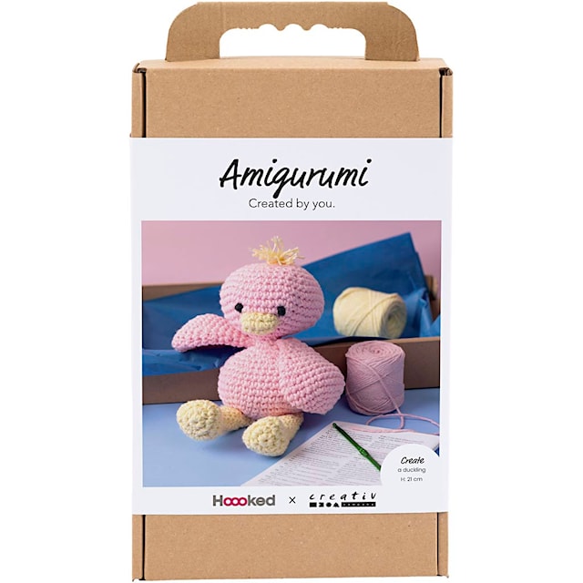 Produktbilde 1 for DIY Kit Amigurumi, Andunge, lys pink, lys gul, 1 pk.