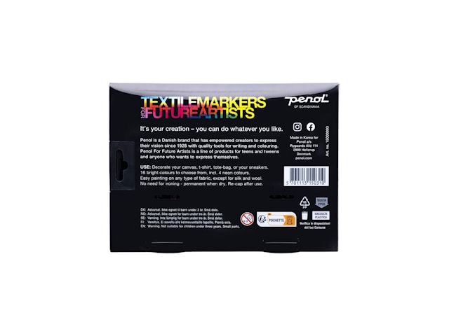 Produktbilde 3 for Tekstiltusjer for fremtidige kunstnere 16 farger Penol