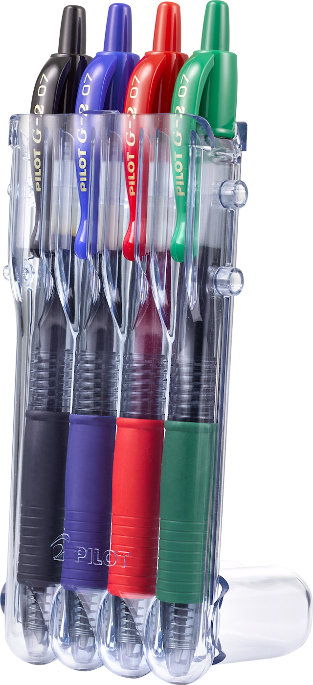 Produktbild 1 för Gelbläckpenna G-2 4 pack Svart/Blå/Röd/Grön, Pilot
