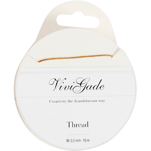Produktbilde 2 for Tråd, tykkelse 0,5 mm, gull, 10 m/ 1 rl.