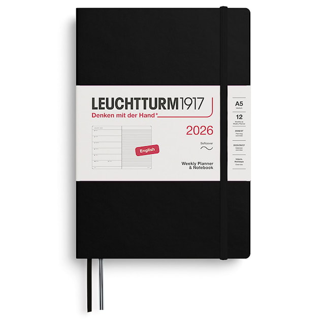 Weekly Planner & Notebook 2026 A5 Soft Black Leuchtturm1917