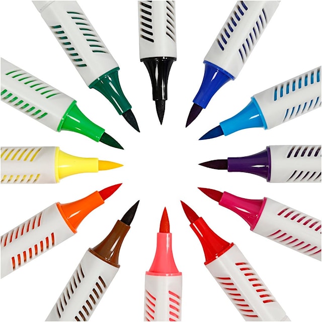 Produktbild 4 för Sketch Marker Dubbelspets Standardfärger 12-pack