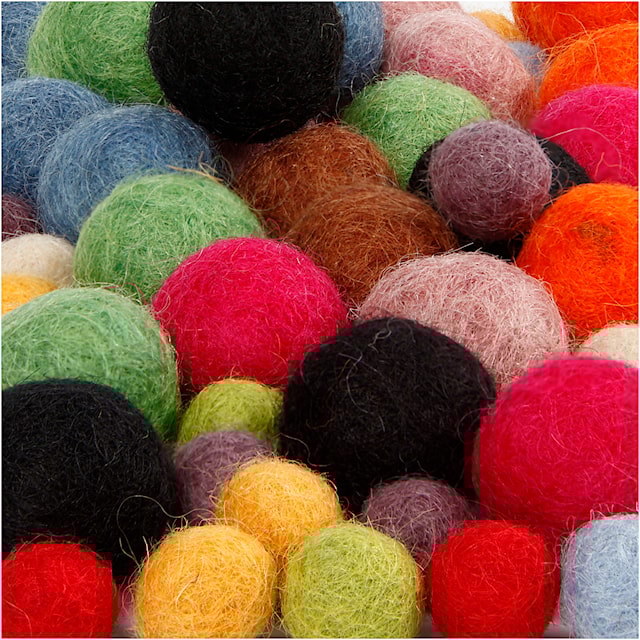 Produktbild 4 för Ullpärlor dia 10+20 mm Mix 52 st