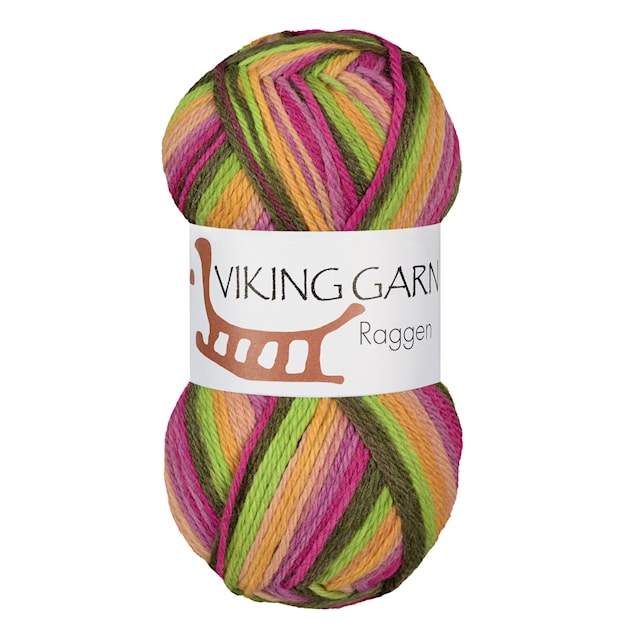 Produktbilde 1 for Raggen 150 g Multi gul/grønn 744 Viking Garn
