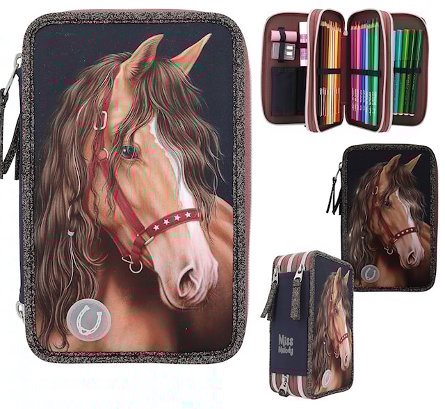 Produktbild 6 för Trippelpennfodral Glitter Horse LED Miss Melody