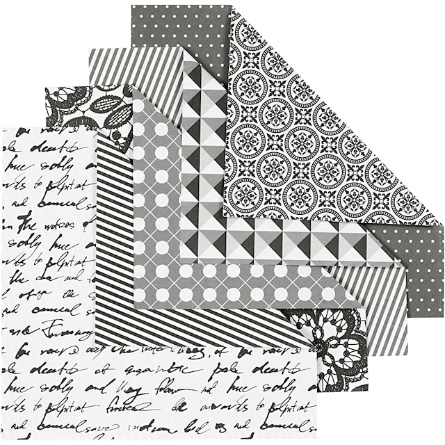 Produktbild 1 för Origamipapper svart mönstrade 15x15 cm 80 g 50 ark