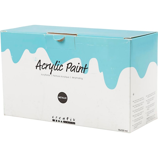 Produktbild 4 för Akrylfärg Mix 03 Metallic 10x120 ml A-color