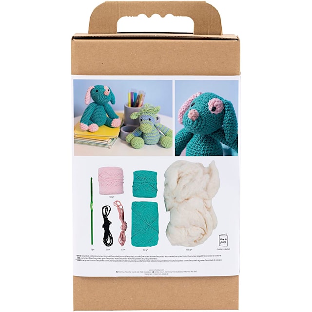 Produktbild 2 för DIY Kit Amigurumi Valp pastellrosa & mörkturkos 1 förp