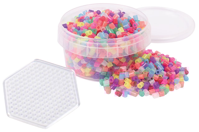 Glitterperler 1000 stk, Boks Med Plate Playbox