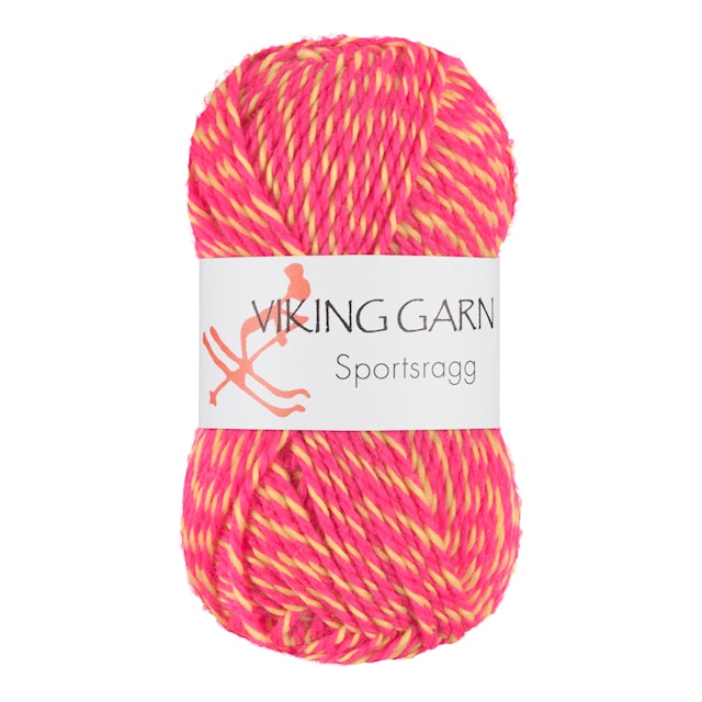 Sportsragg 50 g Multi roosa/keltainen 557 Viking Garn
