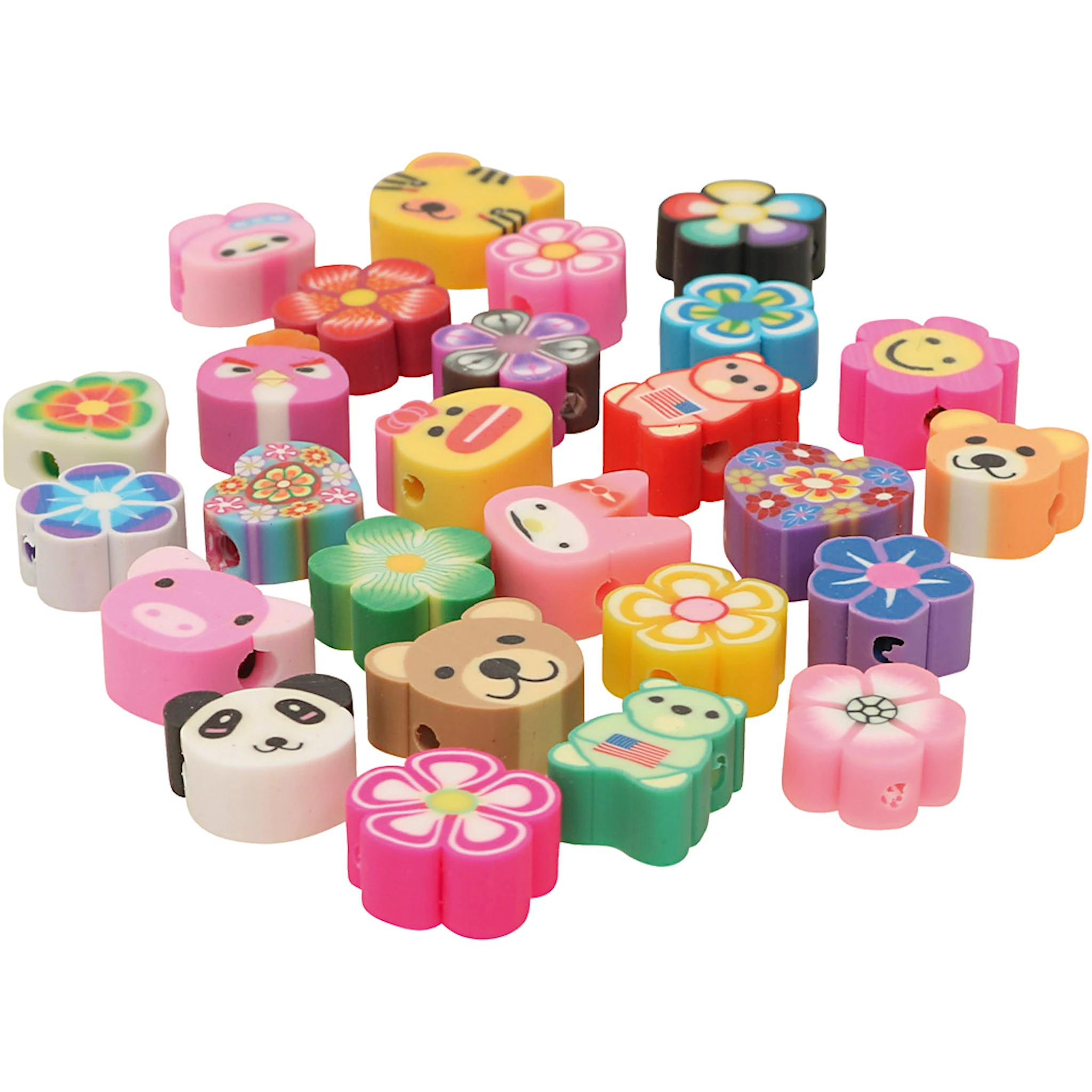 Produktbild för Djur- och blomsterpärlor 10 mm 200-pack