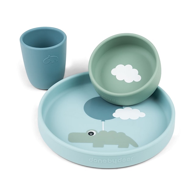Produktbilde 1 for Done by Deer Silicone dinner set Happy clouds Blue