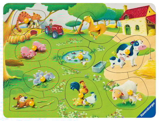 Tuotekuva 2 - Animal farm Nuppipalapeli 9 palaa Ravensburger