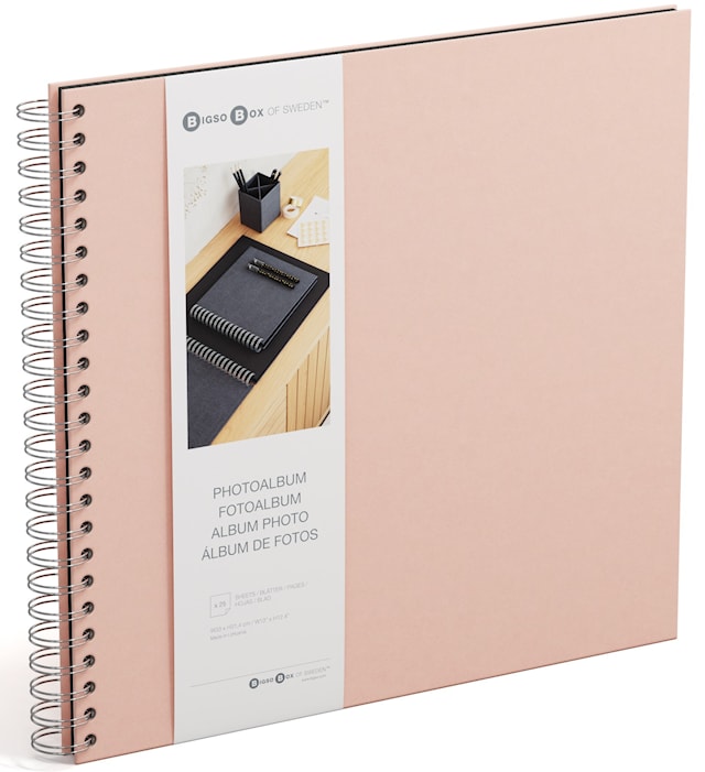 Produktbilde 1 for Fotoalbum Dusty Pink med hvite ark 35x31,5cm Bigso Box of Sweden